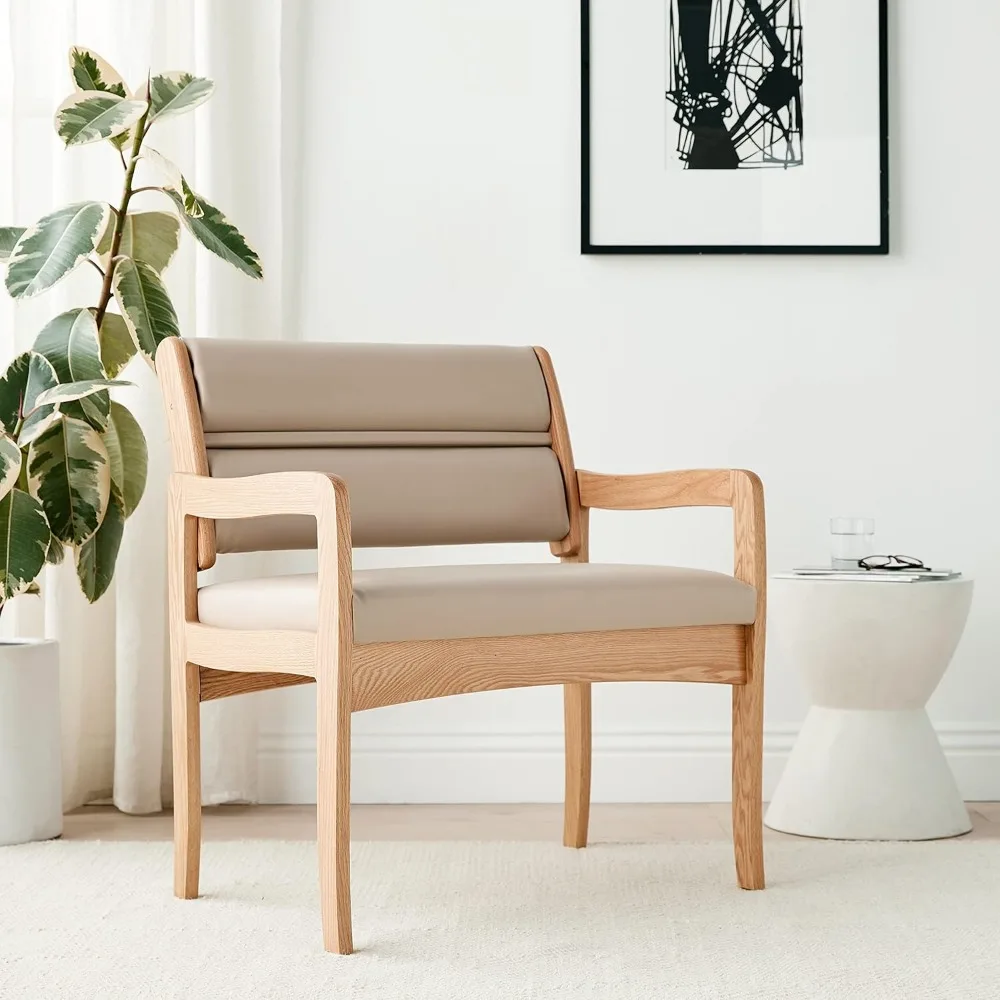 Waiting for Seats,with Arm Rest,Stackableeasily Support Up To 800 Lbs,Light Oak/Cream, 30