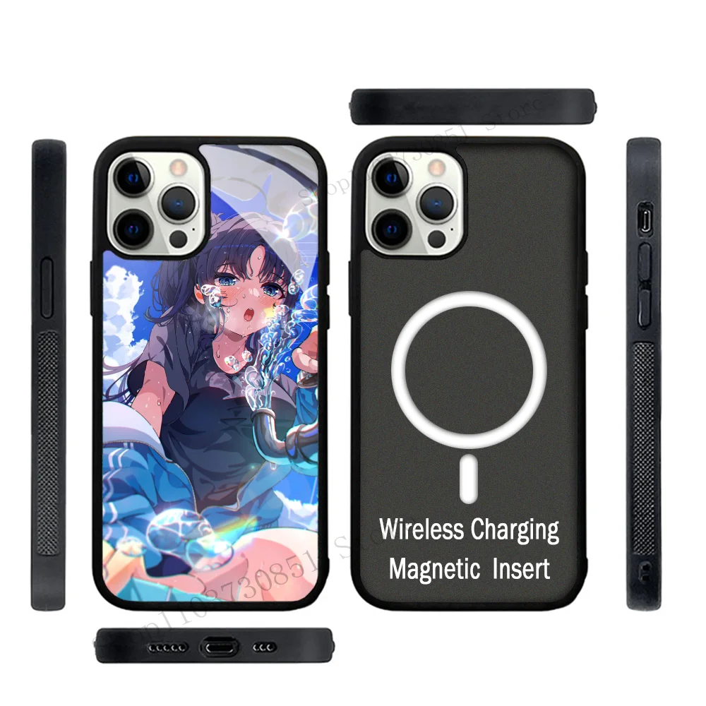 Game Anime Blue Archive Hayase Yuuka Phone Case Strong Magnetic For IPhone 15 14 13 Pro Max 11 12 Mini Alex Mirror For Magsafe