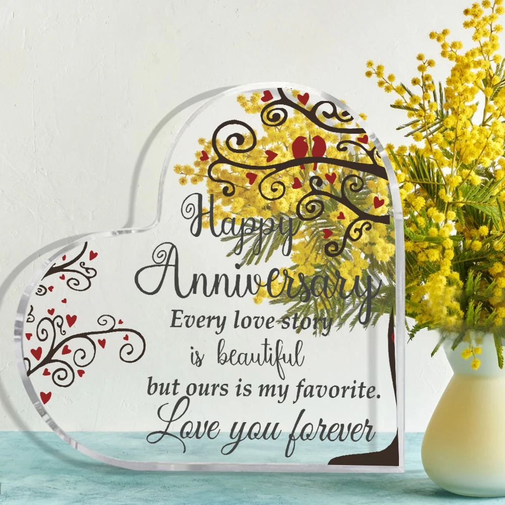 Happy Anniversary Cardinal Gift for Women Anniversary Wedding Gifts Anniversary Acrylic Valentines Day Gifts for Her Him