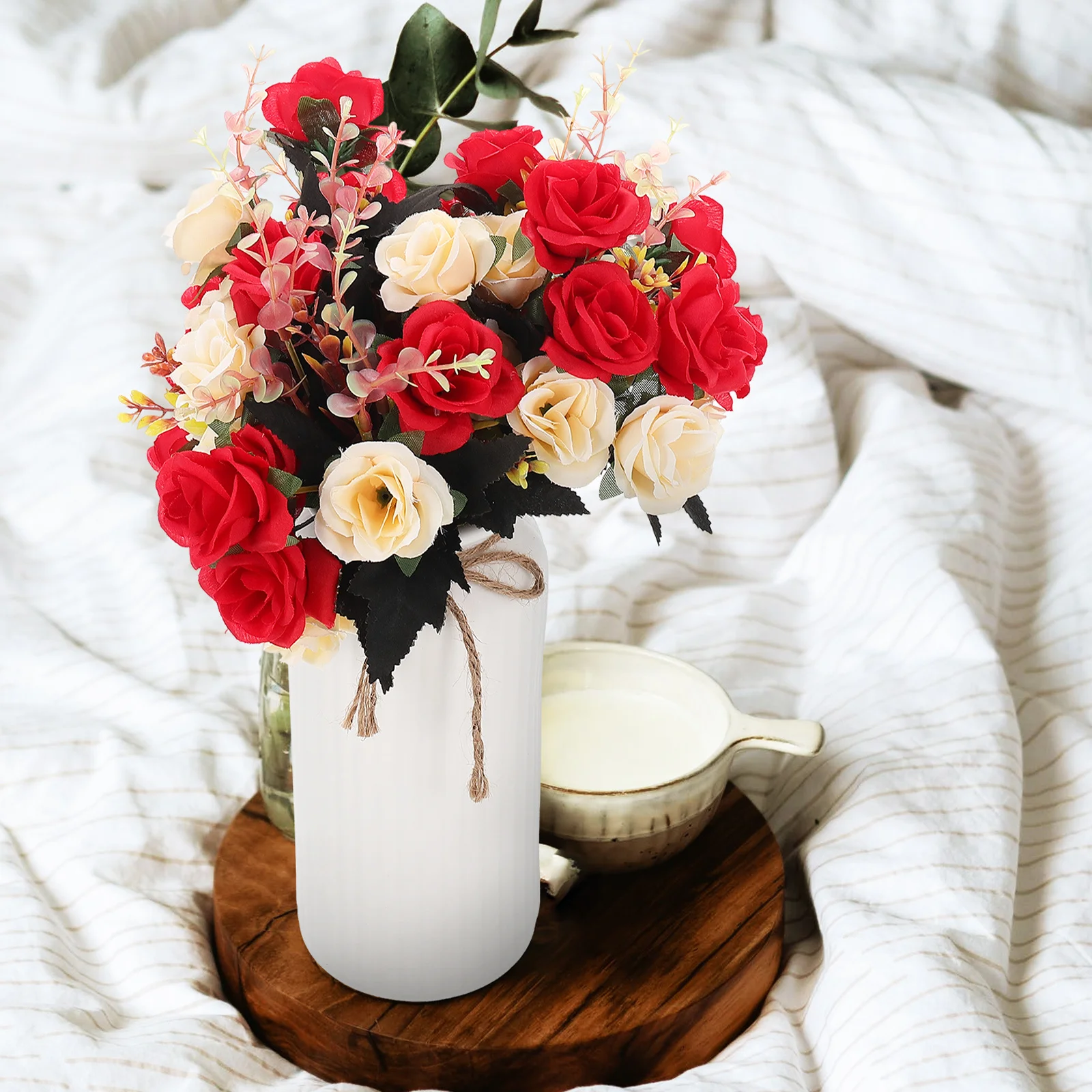 

Ceramic Vase Elegant Flower Arrangement Holder for Home Office Living Room Desktop Decorative Flower Container