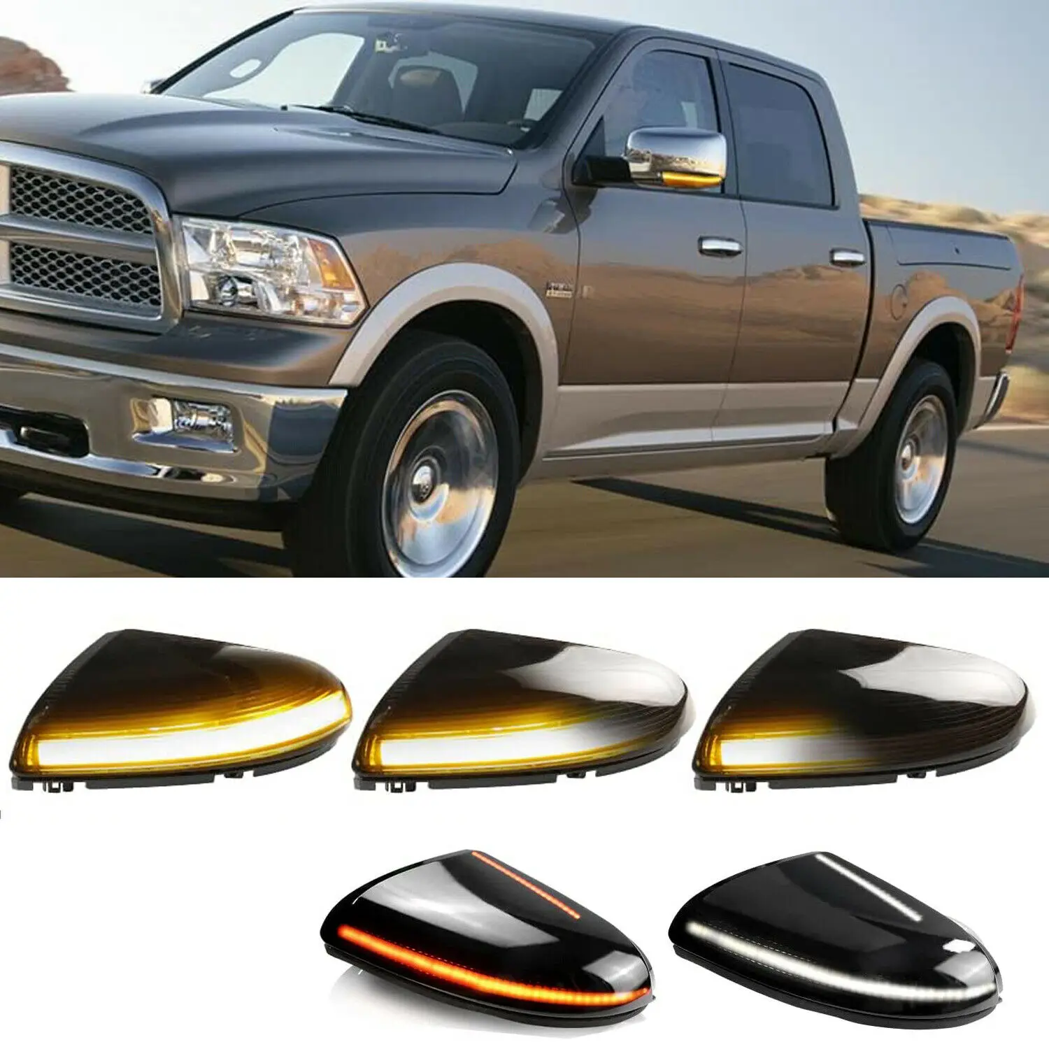 

Blinker Amber LED Side Mirror Turn Signal Puddle Light For Dodge Ram 1500 2500