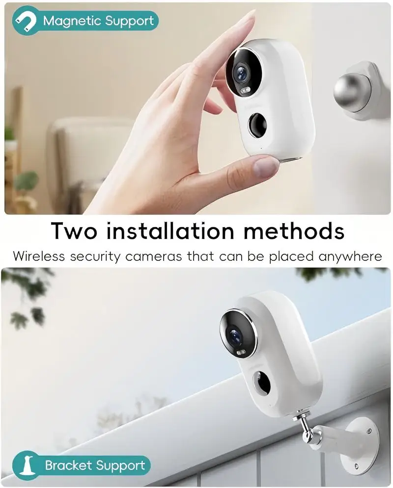 

ZUMIMALL APP F5 Security Cameras Wireless Outdoor with Magnetic Mount, Battery Powered, 2.4G WiFi ,3MP Color Night Vision