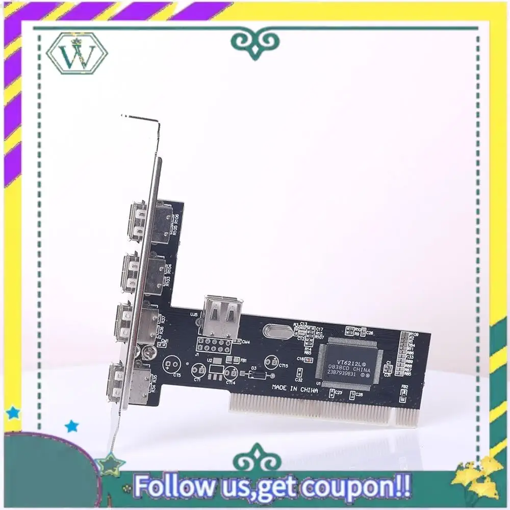 

NEW USB 2.0 4 Port 480Mbps High Speed VIA HUB PCI Controller Card Adapter PCI Cards For Vista Windows ME XP 2000 98 SE