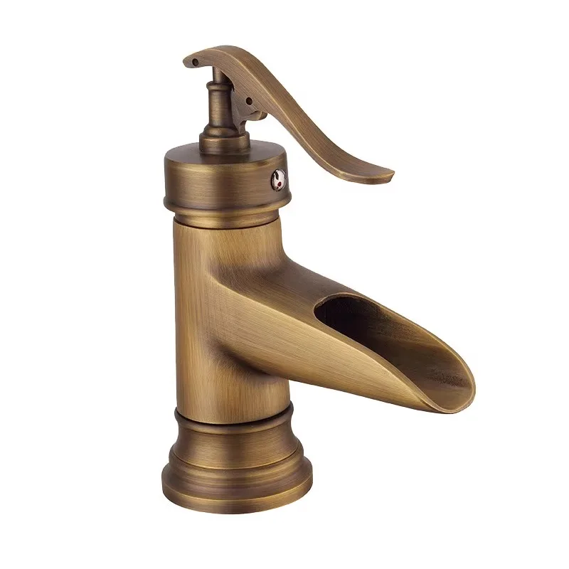 Antique Faucet Cold and Hot Basin European Above-counter Basin Bathroom Wash Basin Retro Simple Waterfall Faucet