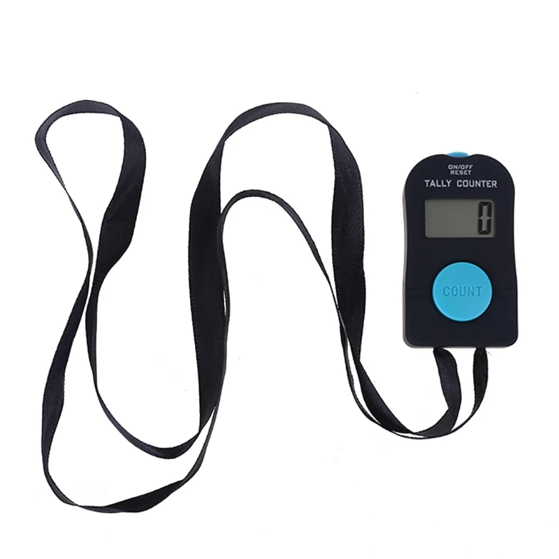 Digital Electronic Counter with Sound Lanyard 4-digit Manual Reset Tally LCD Large Screen Display Finger Tool for Relax