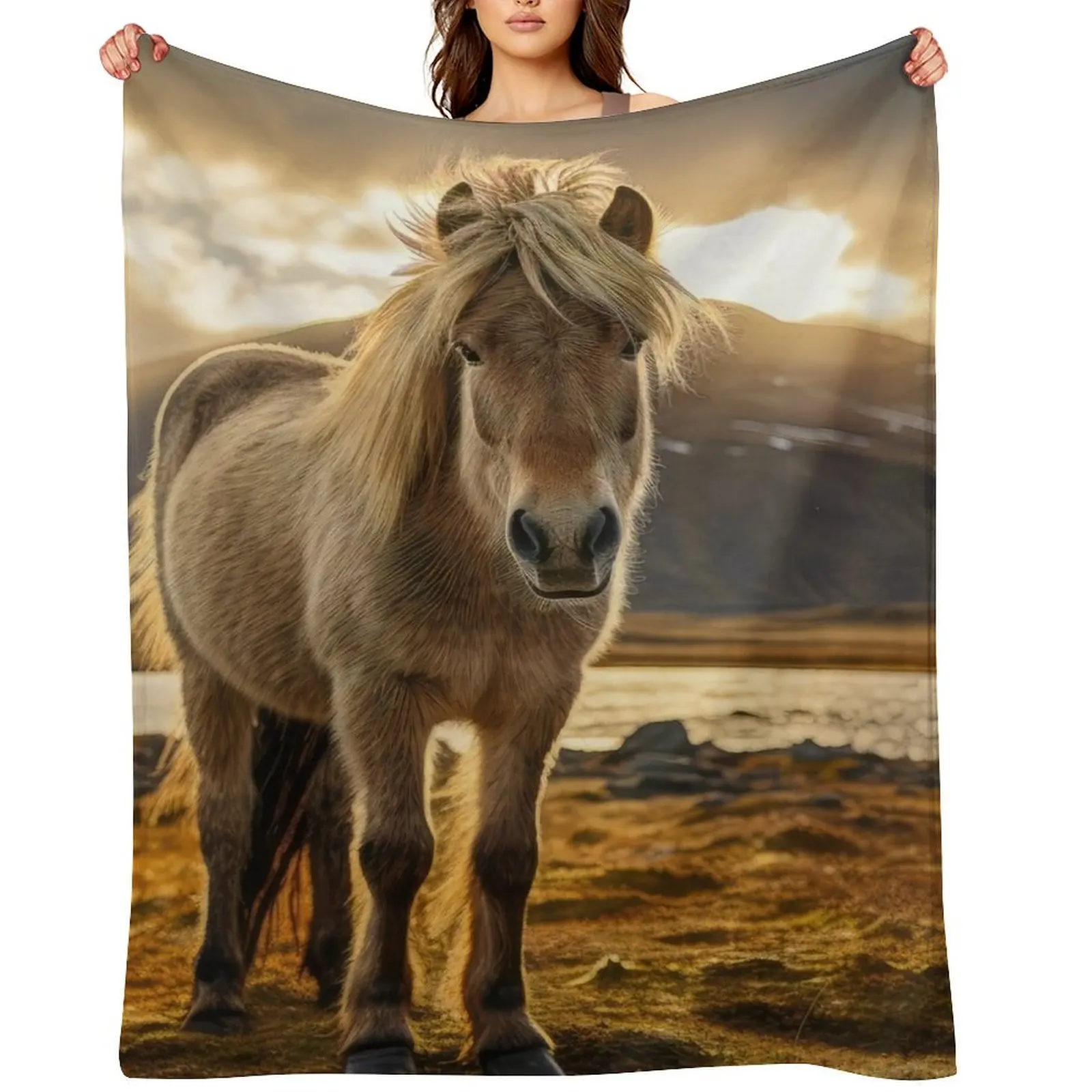 Norwegian Fjord Horse Throw Blanket Bed covers Soft Beds Blankets For Sofas For Decorative Sofa Blankets