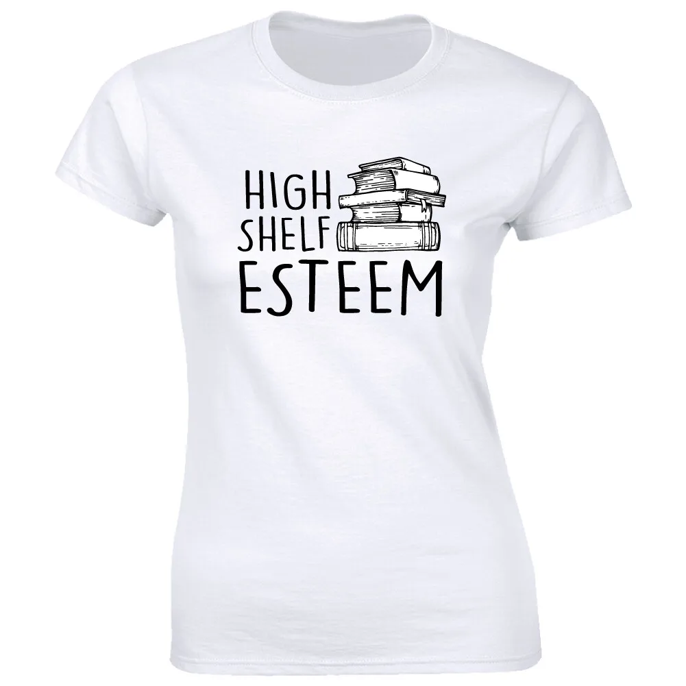 Женская футболка с высокой полкой Esteem Book Worm, подарочная футболка «Любовь читать»