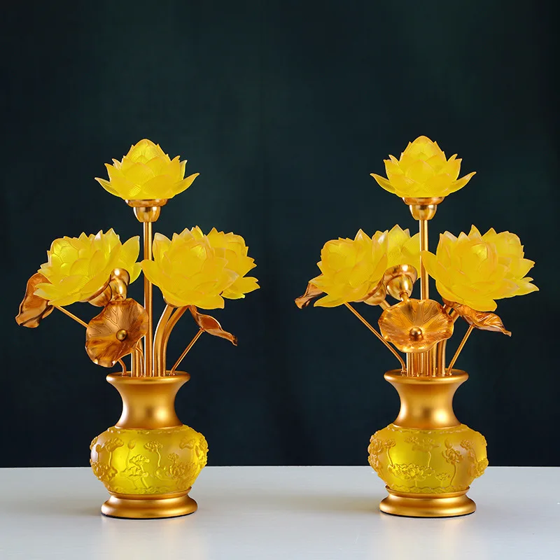 

Cz colorful lotus home buddha offering buddha front everlasting altar buddhist hall ornaments