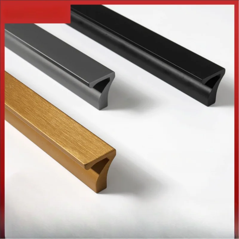 

7-Shaped Cabinet,Aluminum Alloy Wardrobe,Modern Minimalist Oxidized Hardware,European Style Concealed,Kitchen/Drawer Handles