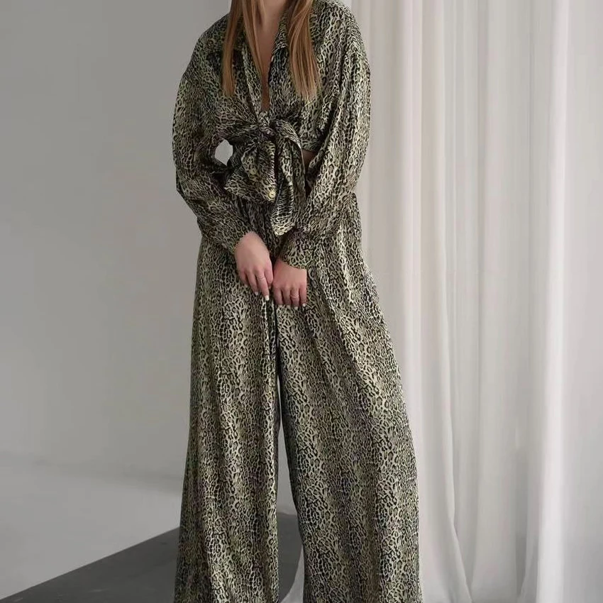 hiloc-leopard-fashion-woven-inelastic-pajamas-two-piece-long-sleeve-lapel-single-breasted-top-elastic-waist-full-length-pants