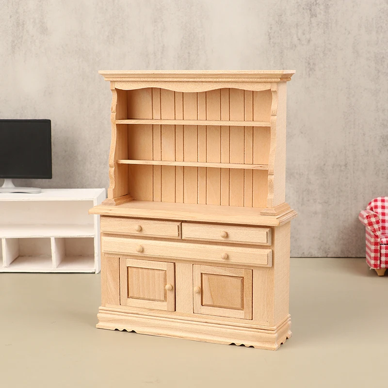 Mini armario aparador modelo casa de muñecas, armario de exhibición, mesa de casa de muñecas, muebles, accesorios de decoración, 1/12