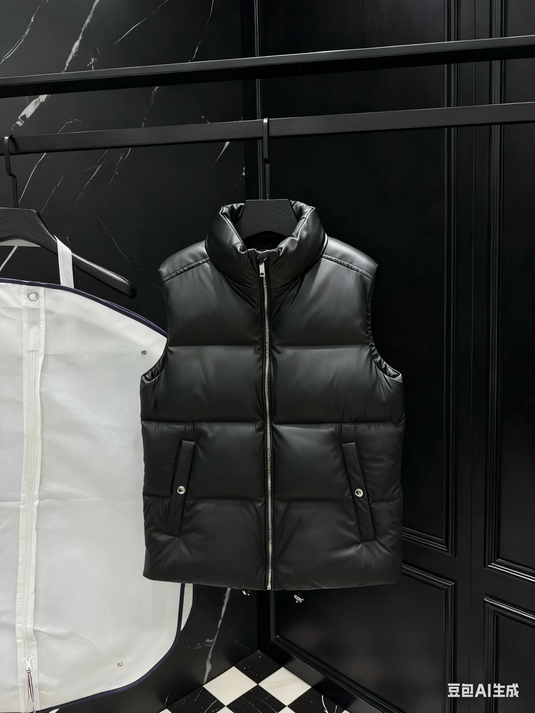 سترة منتفخة بياقة واقفة سميكة باللون الأخضر للرجال لعام 2025 مقاومة للرياح والطقس البارد #1