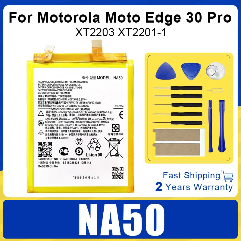 

100% New 4800mAh NA50 Battery For motorola MOTO Edge 30 Pro XT2203 XT2201-1 Batteries Batteria + FREE Kit Tools