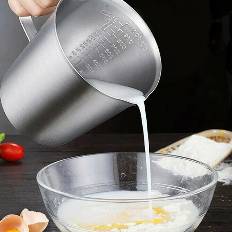 

Thickened Stainless Steel Measuring Cup Scale 2000ml 1000ml 500ml Kitchen Baking Tea jug Large Capacity Pitcher Measuring Cup