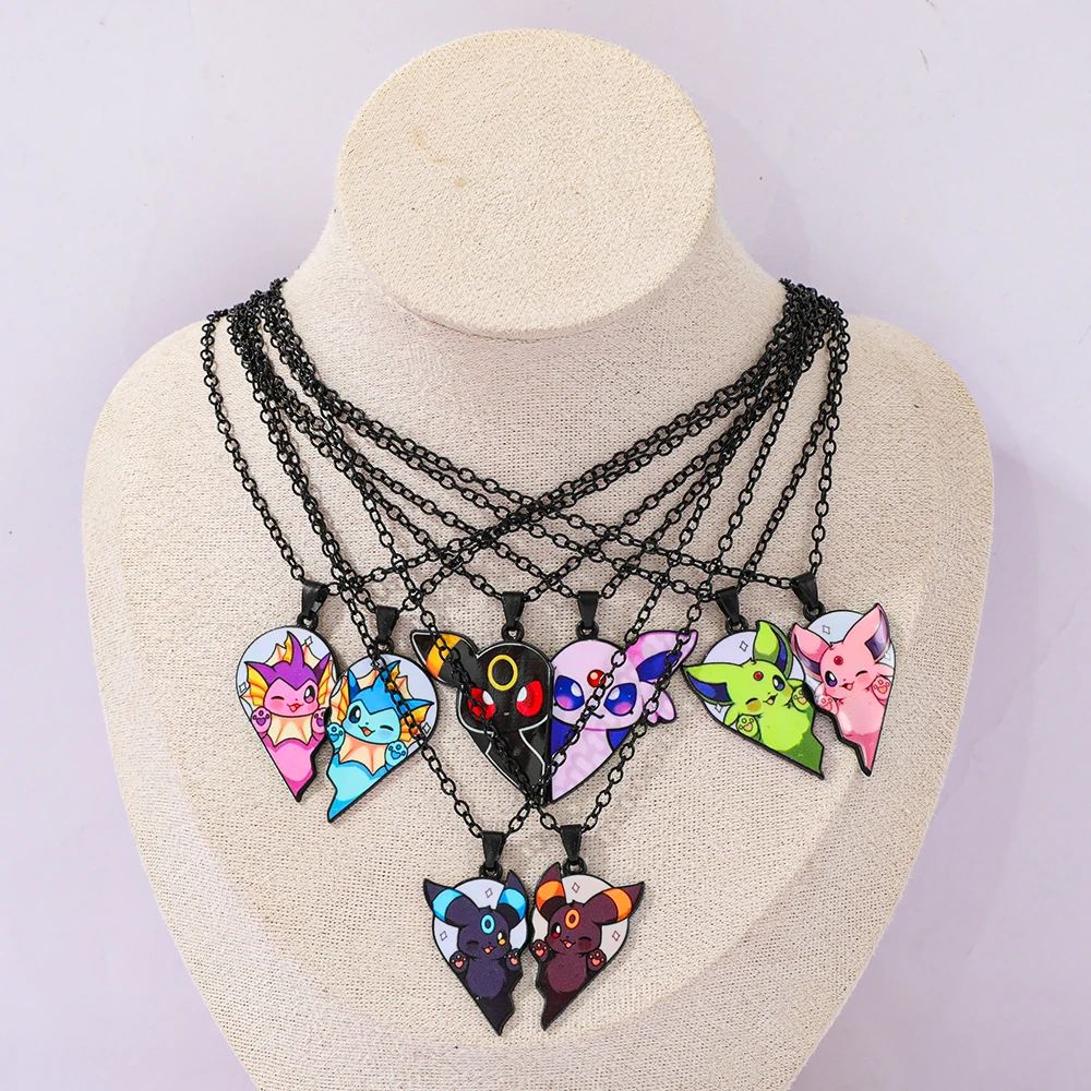 لطيف الكرتون البوكيمون Eevee تطور جمع قلادة Umbreon Espeon Sylveon Jolteon Flareon المعلقات مجوهرات لمحبي النساء #4