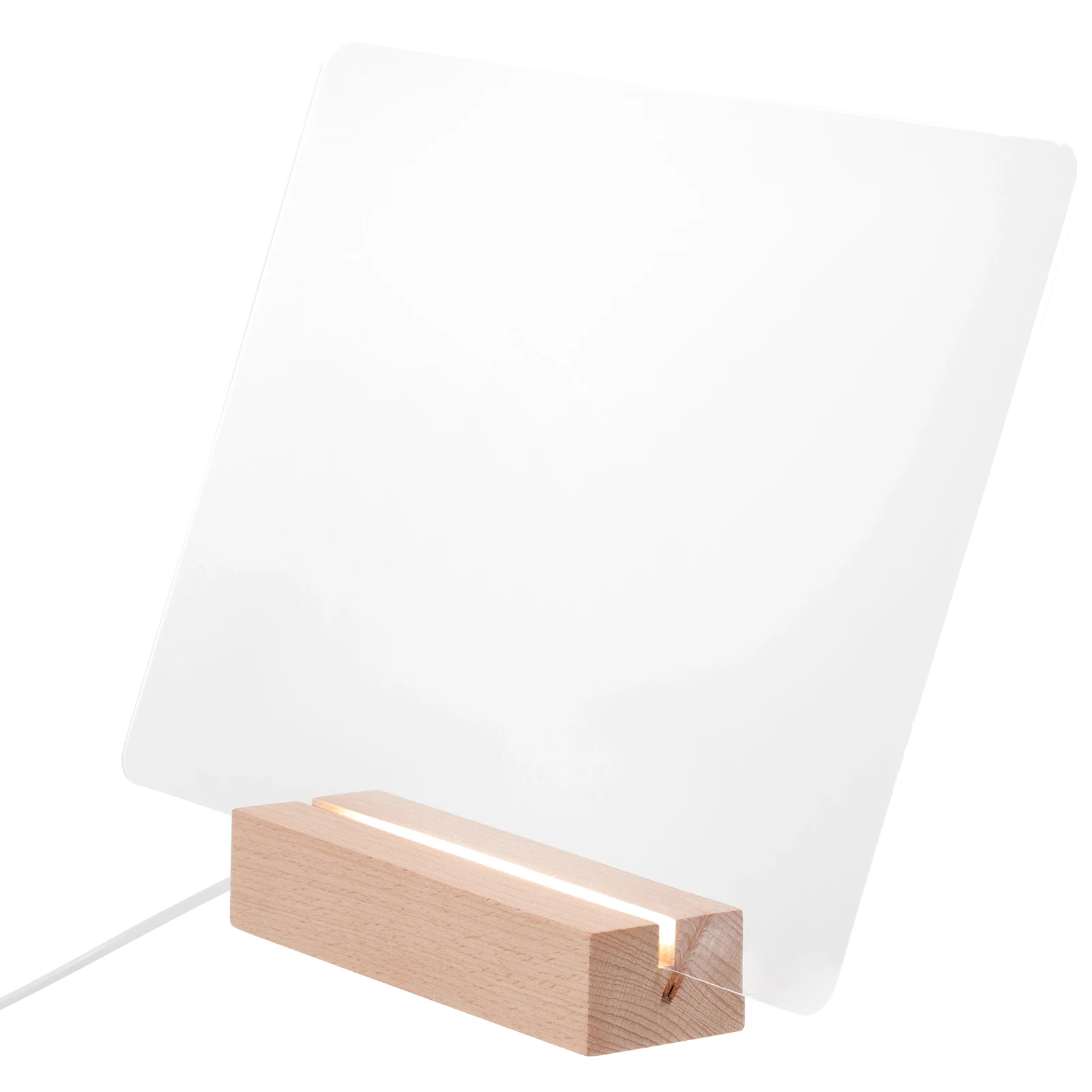 Acrylic Note Board Transparent Writing Pad Erasable Message Board Large Size Whiteboard Home Office School LED Light Base Dry