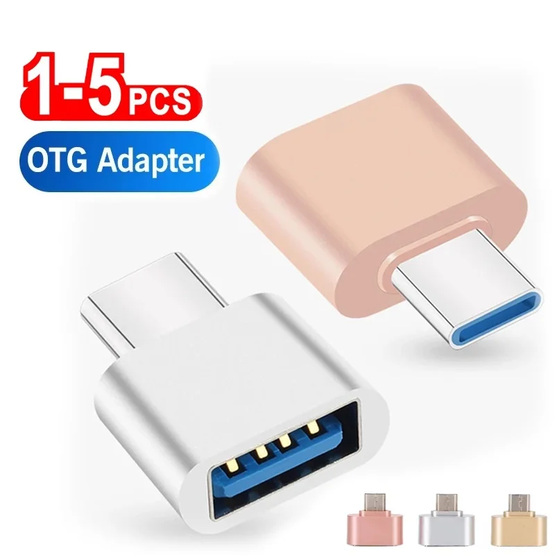 1-5 Pcs Universal Type C To USB 2.0 OTG Adapter Connector For Xiaomi Huawei Phone OTG Connector Accessory Data Cable Accessories