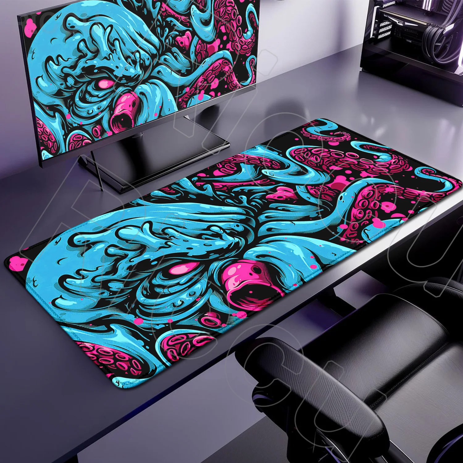 

Аксессуары для ПК Осьминог морской монстр панк тренд Коврик для мыши Большой геймерский коврик для клавиатуры Настольный коврик Компьютерный игровой коврик XXL 900X400MM Офис