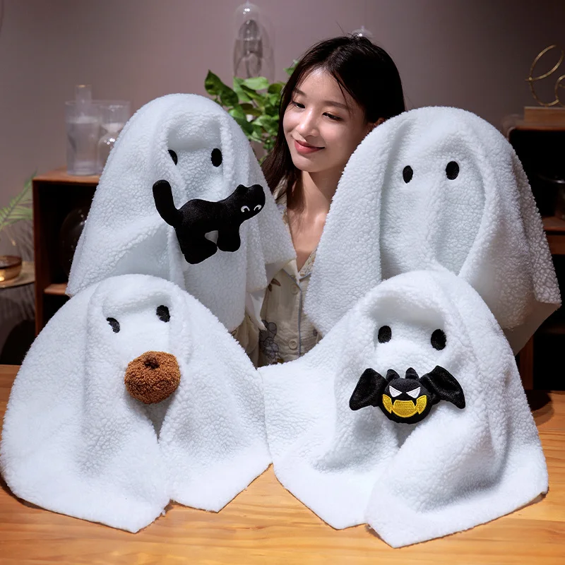 45cm divertido nuevo fantasma de Halloween muñeco de peluche almohada calabaza gato bat toalla fantasma juguete de peluche decoración del hogar regalo de Halloween para niños