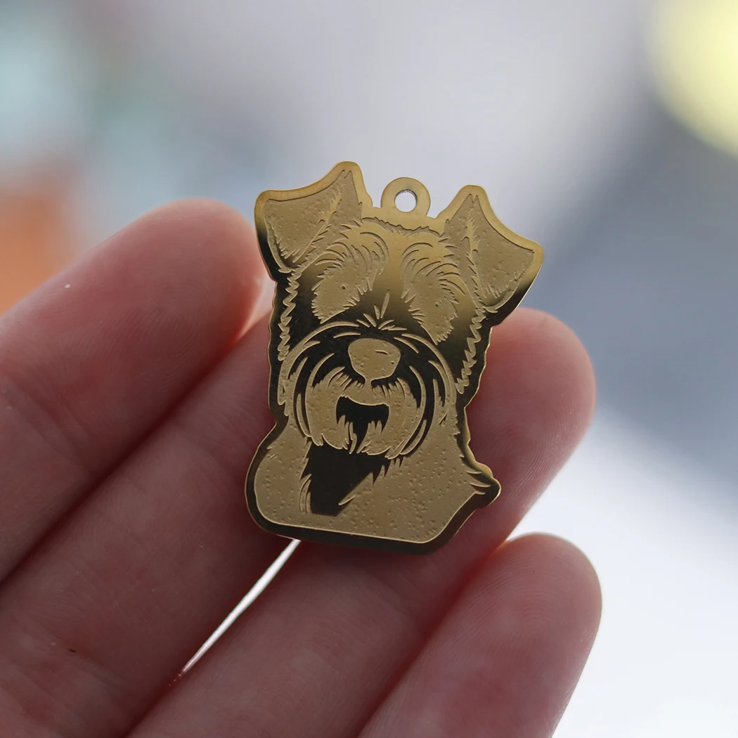 2pcs/lot Stainless Steel Lover Airedale Terrier Pendant For DIY Making Necklace Keychain Jewelry Charms Cartoon Crafts