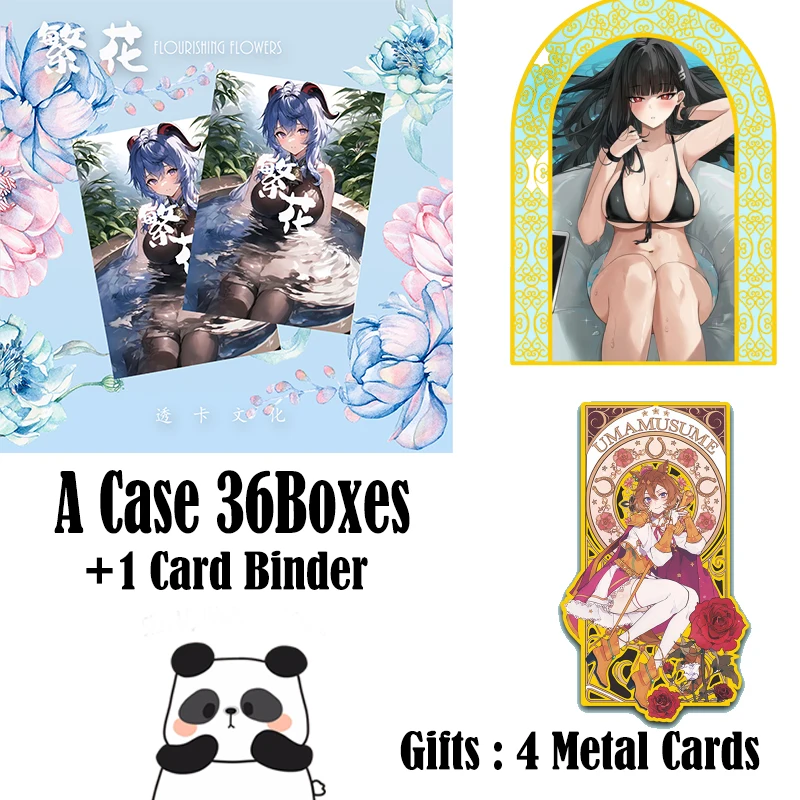 Goddess Collection Cards Flourshing Flowers Hobby Collectible Metal Cards Swimsuit Bikini Cards Birthday Toy Gifts