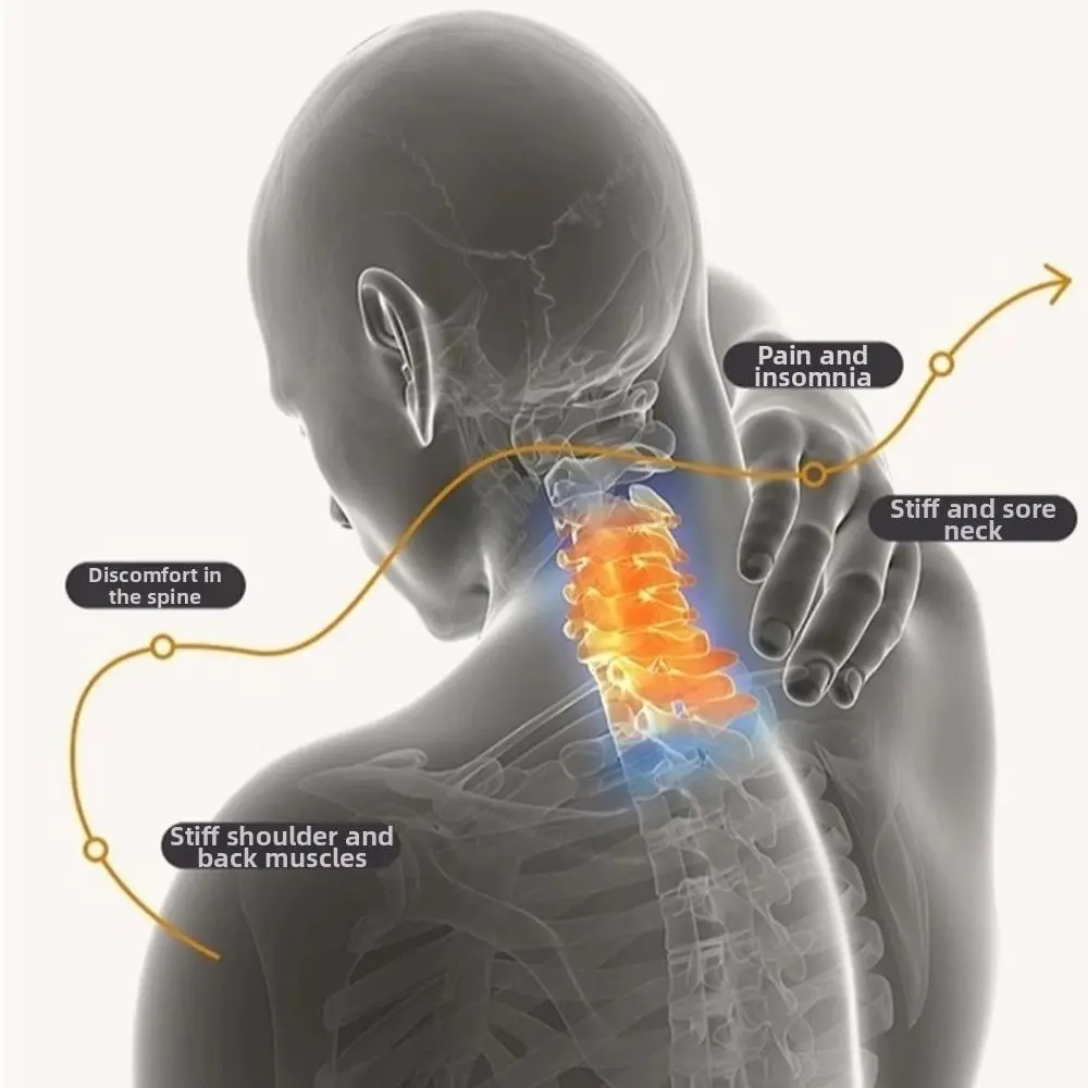 U-Shaped Contour Cervical Massage Pillow Acupressure Design Fatigue Relaxation Neck Shoulder Relaxer Soft EVA Material