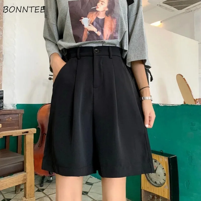 

Shorts Women High Waist Straight All-match Trendy Simple Loose Fit Korean Style Summer Casual Chic Cozy Popular Ins Students