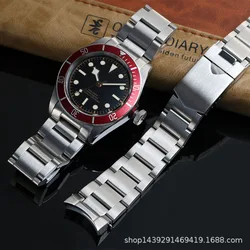 22mm Solid Stainless Steel Watchband For Tudor Black Bay 79230 79730 Heritage Chrono Watch Strap Wrist Bracelet Men's wristbands