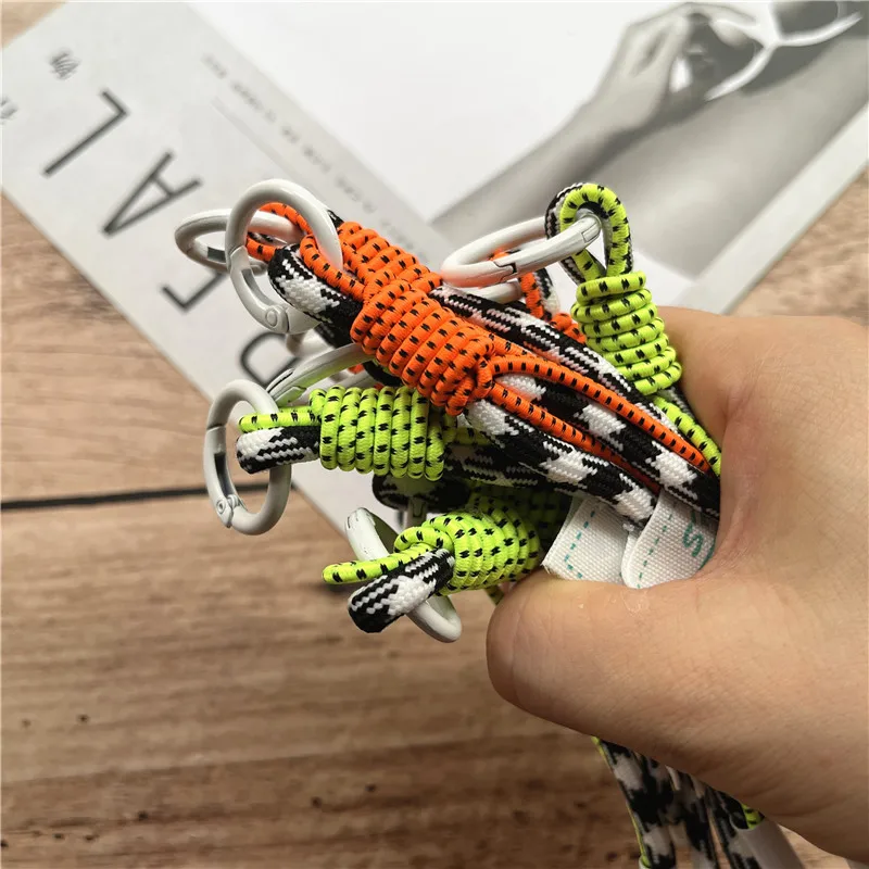 Lanyard Fluorescent Color Cord for Keys White Keyring Universal Cord to Hang Mobile Phone Strap Luxury Cellular Keychain Pendant image 5