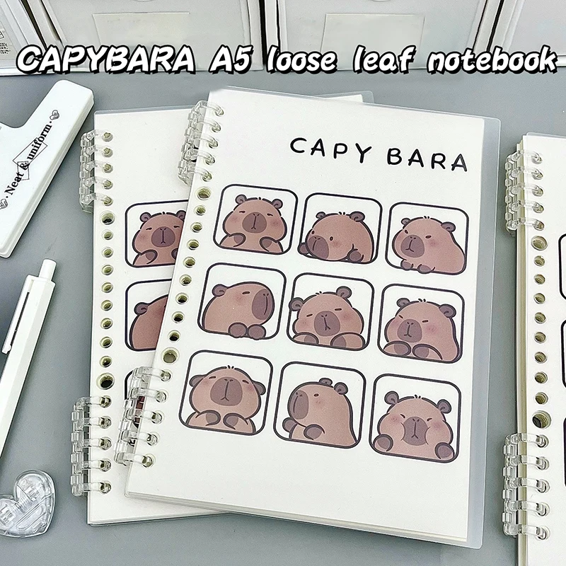 

New Cartoon Capybara A5 Coil Notebook Loose-Leaf Book Student Cute Exercise Book Learning Stationery Notepad Diary