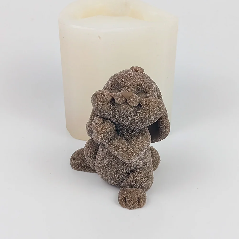 Praying Rabbit Moulds Soap Molds Silicone 3D Bunny Candle Mold Wedding Birthday Valentine's Day Clay DW0497 PRZY