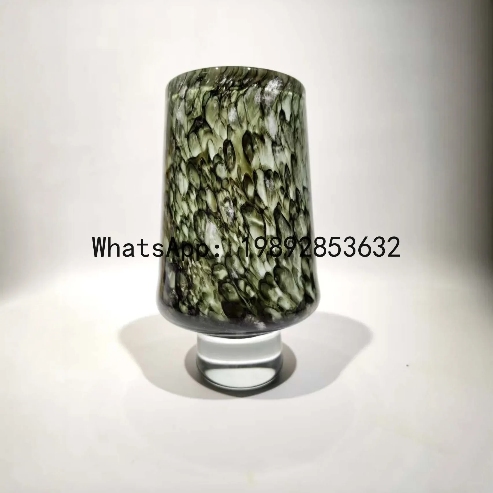 

medieval glazed gradual change round mushroom high foot vase flowers retro light luxury soft ornament