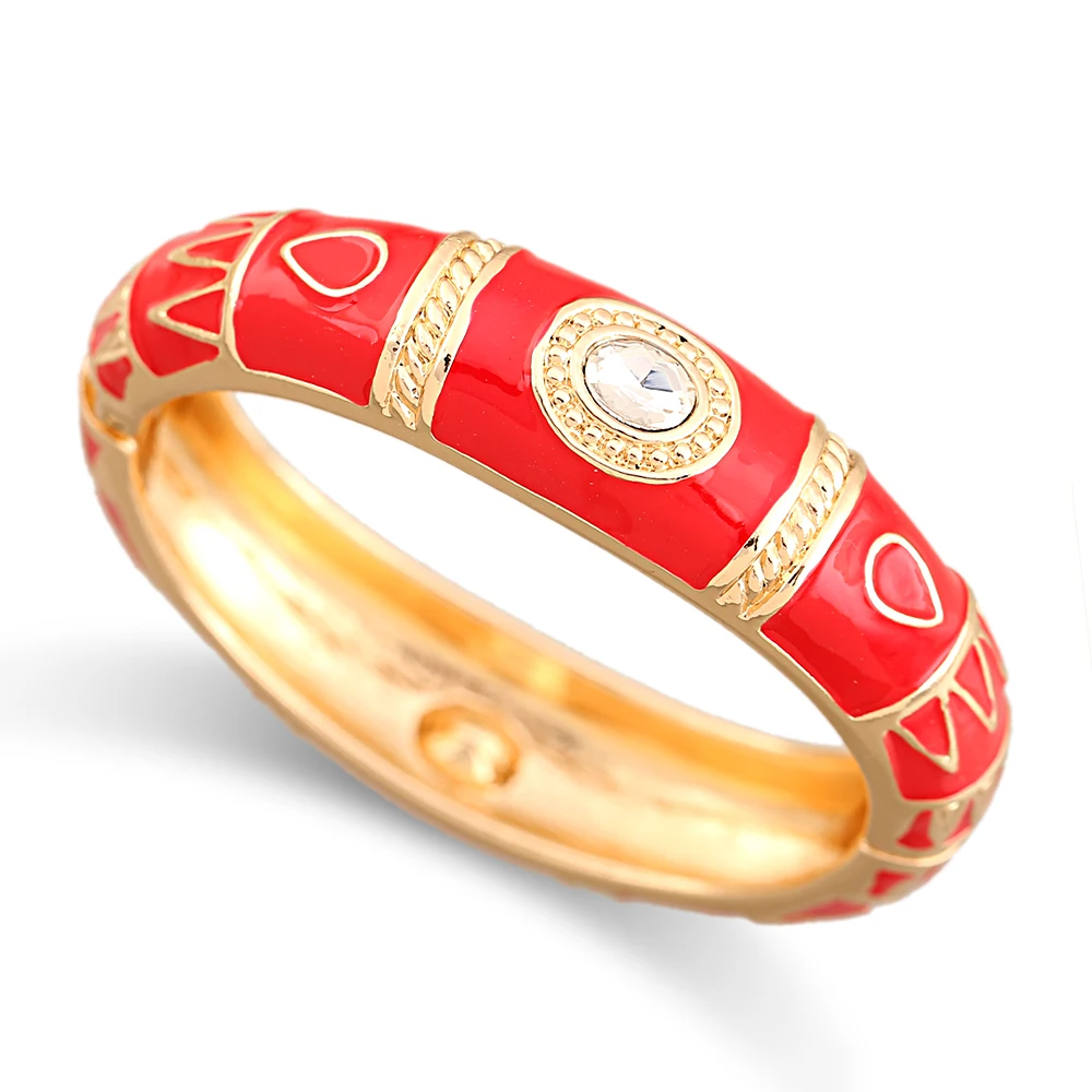 New Fashion Totem Style Enamelled Colorful Exquisite Bracelet Statement Cuff Bangle for Women Wholesale Price Drop-shipping