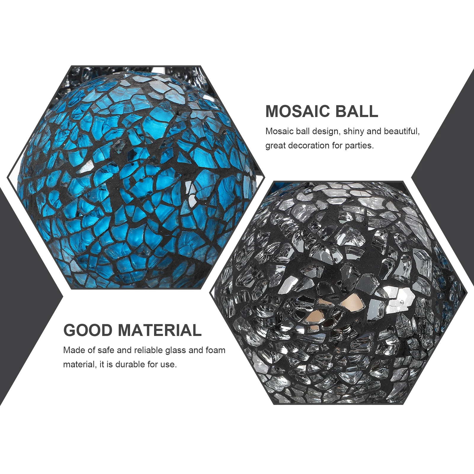 

4pcs Mosaic Decorative Balls Glass Sphere Ornaments Home Tabletop Centerpiece Crafts For Wedding Birthday Party Decoration Balls