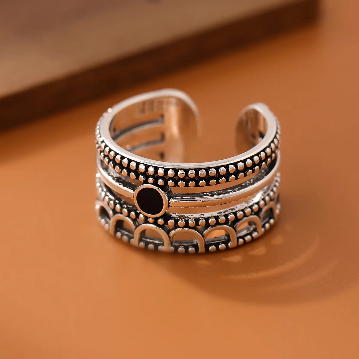 Neue Temperament Multi-schicht Wellenförmige Blume Linie 925 Sterling Silber Schmuck Persönlichkeit Twist Epoxy Exquisite Öffnung Ringe R319
