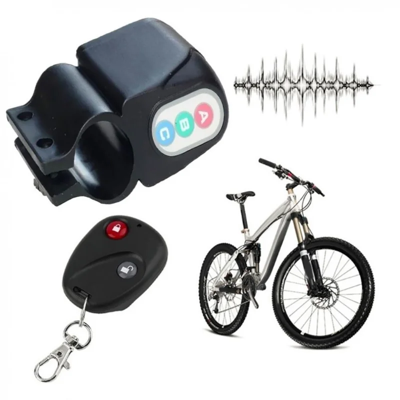 1PC Bike Alarm Lock Remote Control  Antitheft Bicycle Bike Alarm Alerter Super Loud Rainproof Burglar Alarm