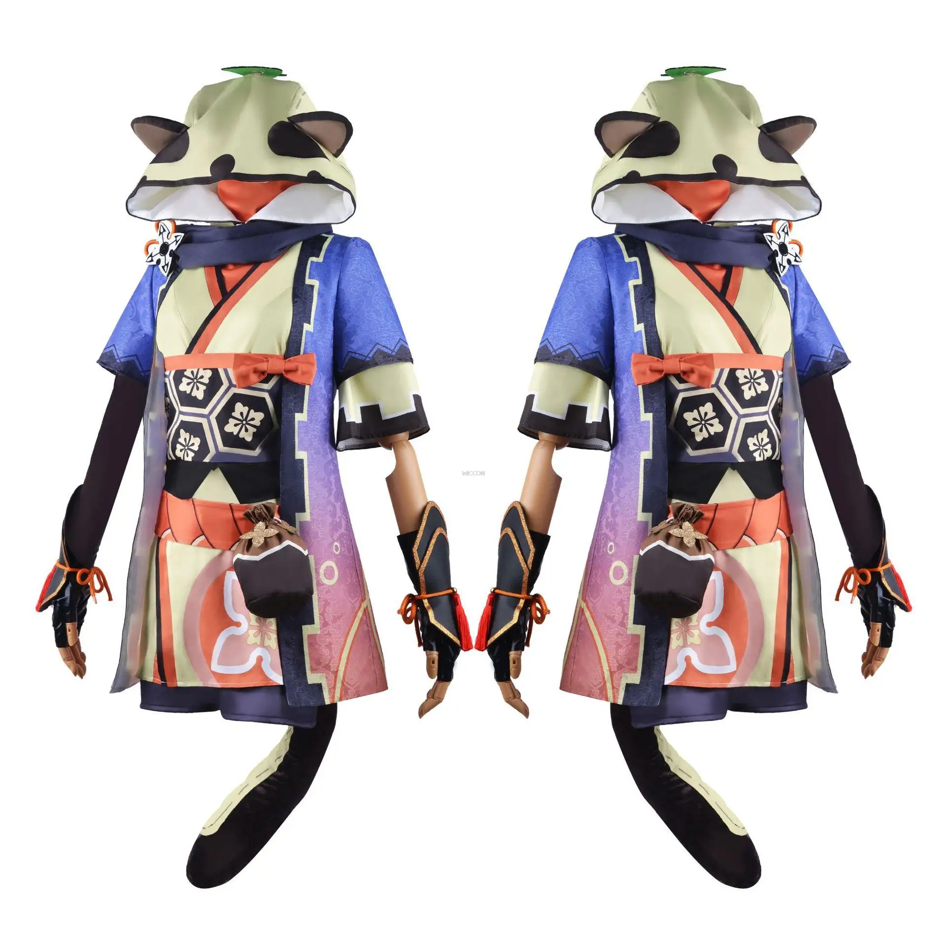 Sayu Anime Genshin Impact Cosplay Costume pour femme, perruque de jeu, robe Kimono Lolita trempée, tenues uniformes, queue d'Halloween