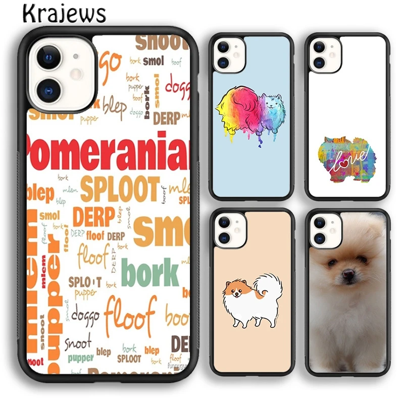 Krajews Pomeranian Watercolor Dog Phone Case Cover For iPhone 16 15 SE2020 14 6 7 8 plus 11 12 13 pro max coque Shell Fundas