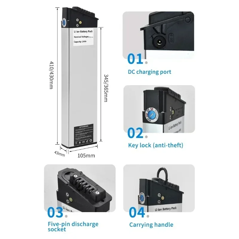 36V Battery 12.5Ah 17.5Ah For ADO A20 Fiido M1 Folding Electric Bike Spare Battery DCH006 For MATE Bike Replacement Battery