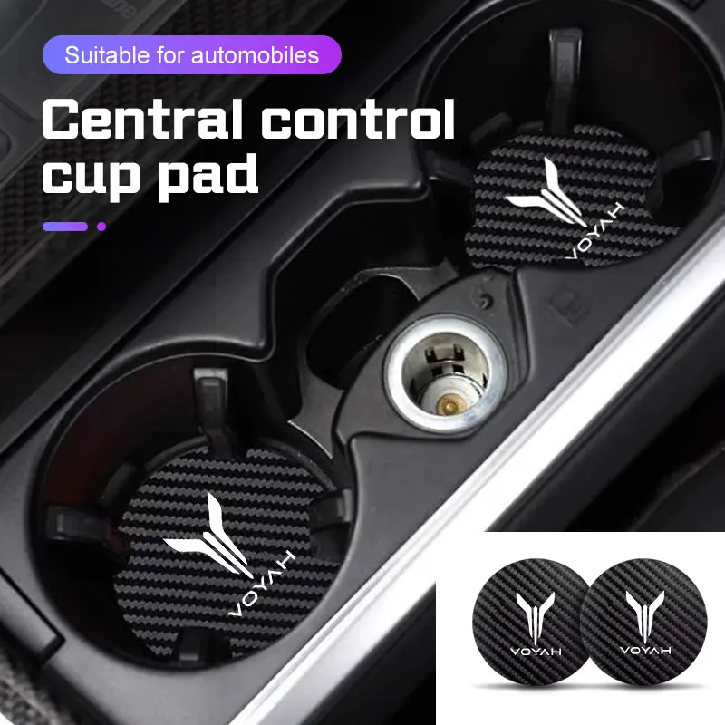 2Pcs Car Interior Leather Coaster Anti-noise Water Cup Pad For Voyah Free Dreamer Passion DFL DFM DFSK Dongfeng Car Accessories