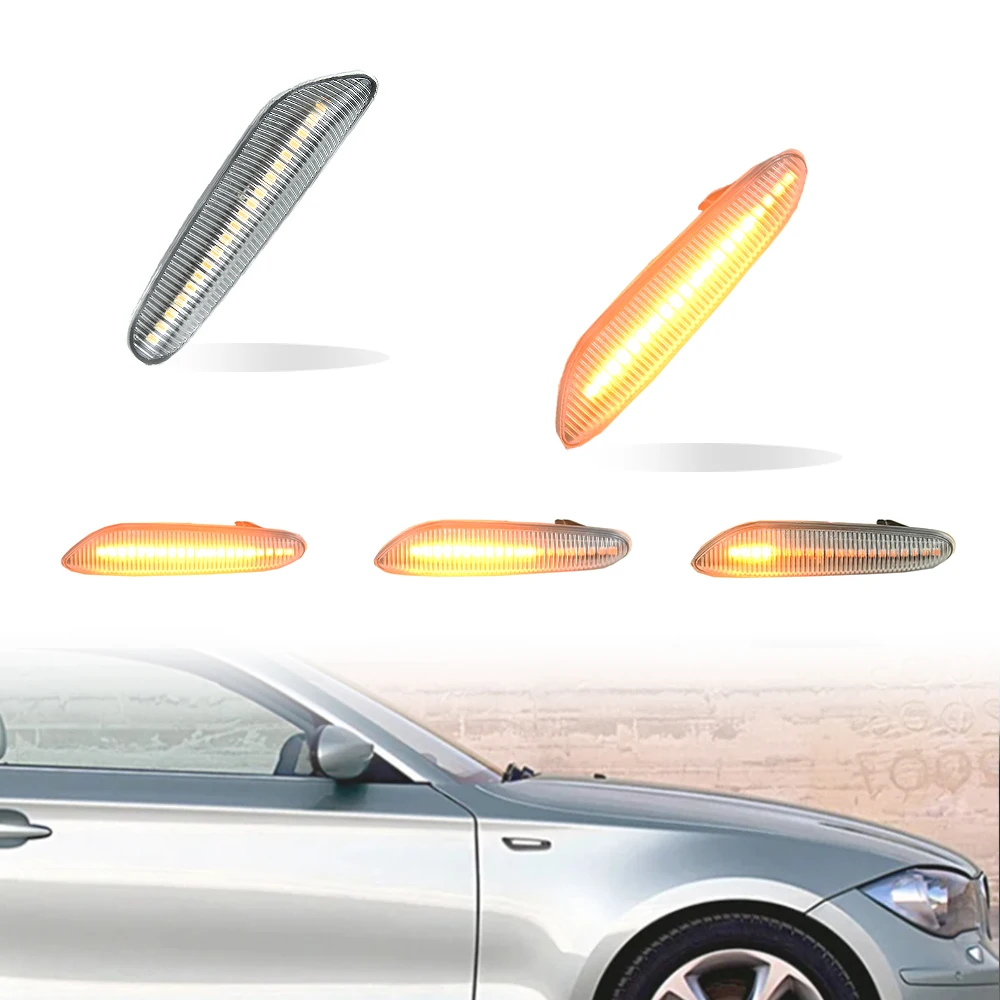 

Последовательный мигающий светодиодный указатель поворота, боковой габаритный фонарь, подходит для BM-W 1 серии E81 E82 E87 E88 2004-2011 (НЕ M1)