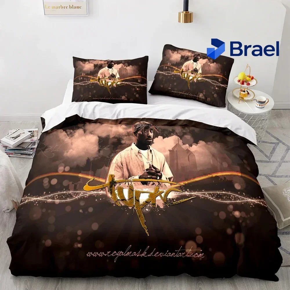 Exquisite Bedding Set Single Twin Full Queen King Size Tupac Amaru Shakur Bed Set Aldult Kid Bedroom Duvetcover Sets 3D Print 03