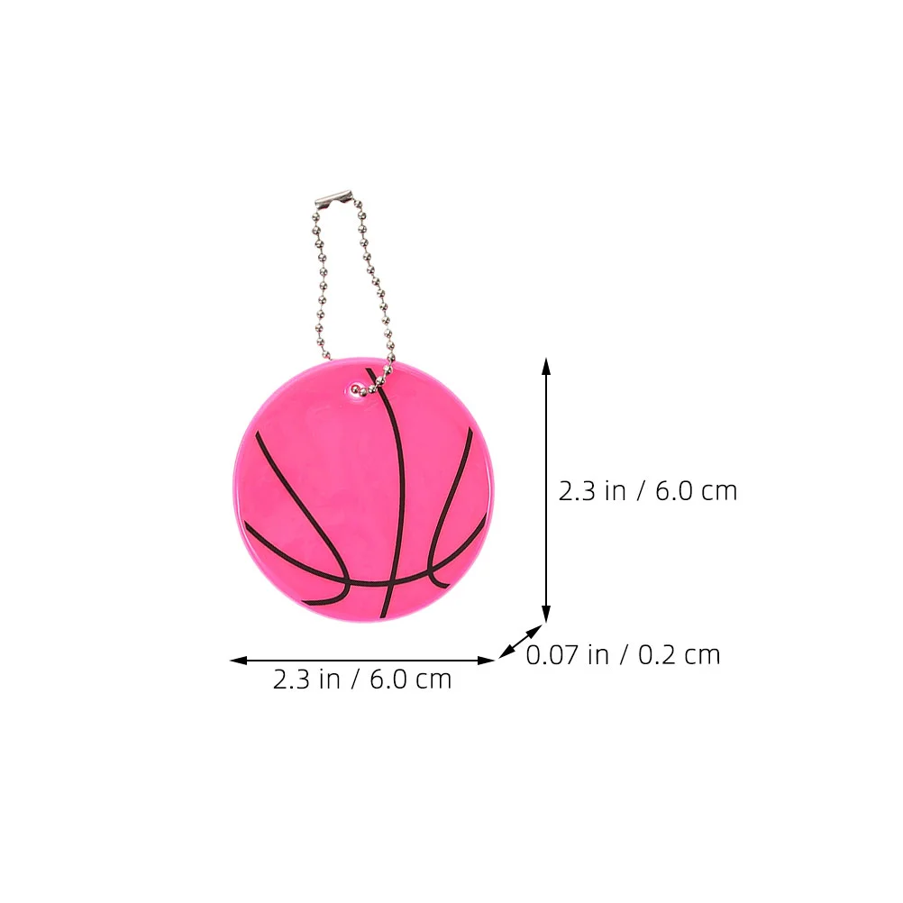 6 Pcs Basketball Pendant Key Fob Rucksack Plastic Reflectors Decor Keychains Backpack Reflective