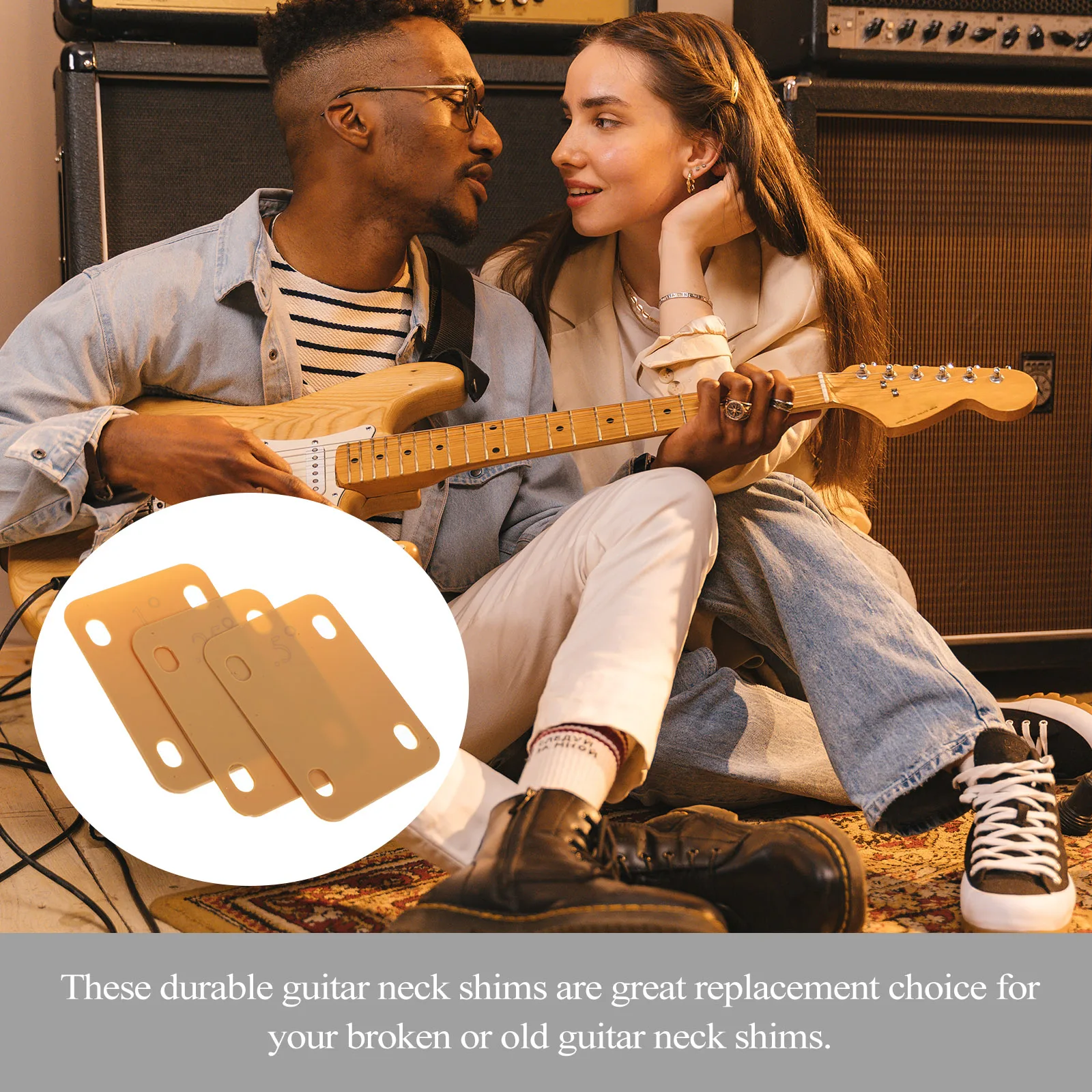 

3pcs Plastic For Replacement Heightening Gasket Durable Lightweight Accessories Guitar Parts Bass Neck Shims Shims For Bass