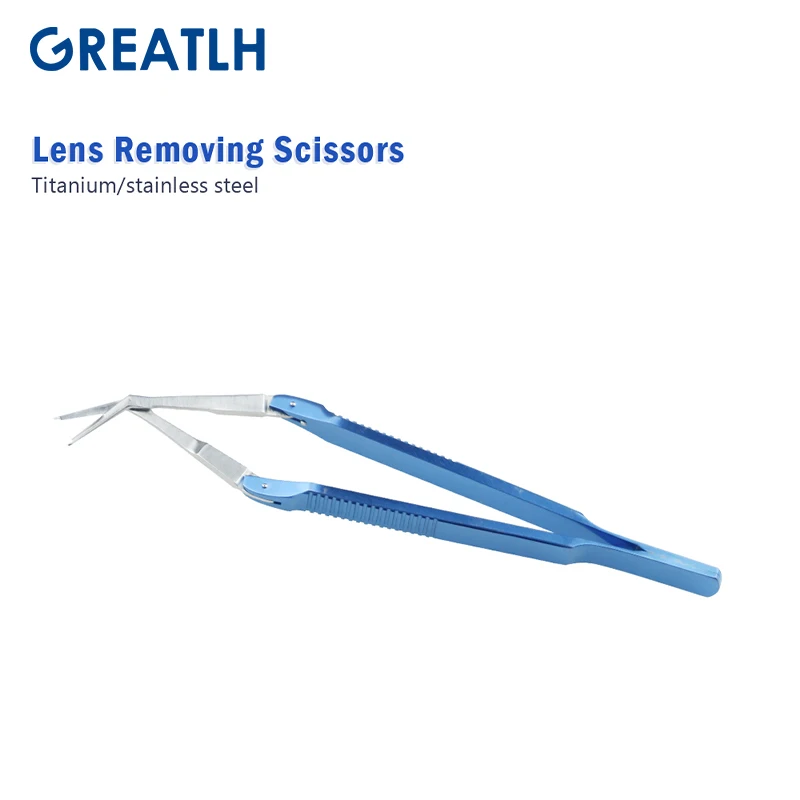 Ophthalmology Scissors Titanium Lens Removing Scissors 11.3cm Ophthalmic Tool