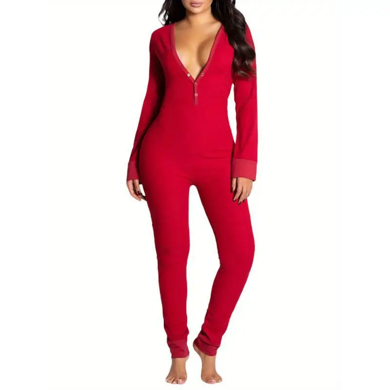 

Button Flap Pajamas Women's Fashion Sleepwear Cross-Border Seasonal Four Seasons Button Detail Nightgown Comfortable Nightwear