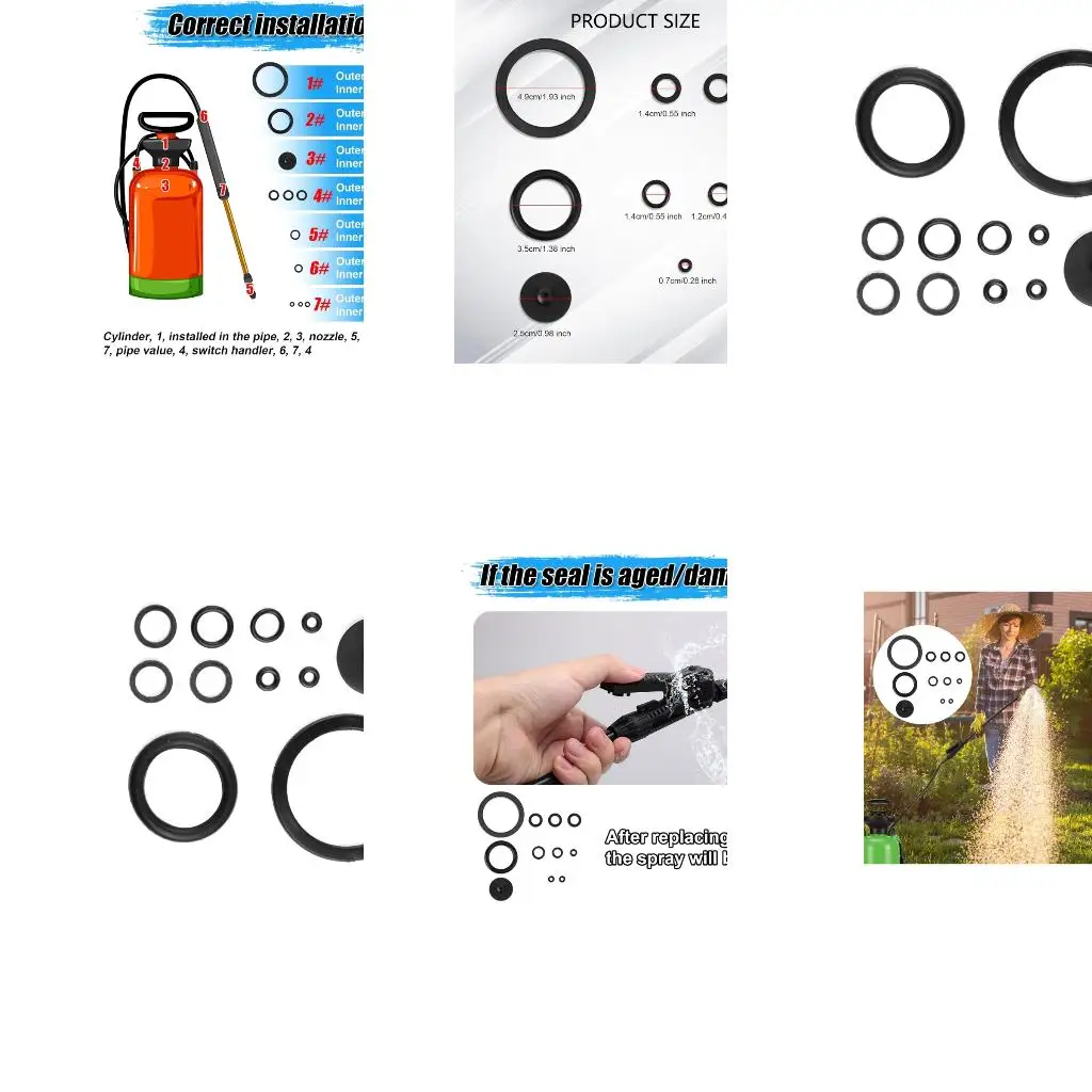  11Pcs/set Replacement Sprinkler Repair Rings Rubber Seals Set For Gardening