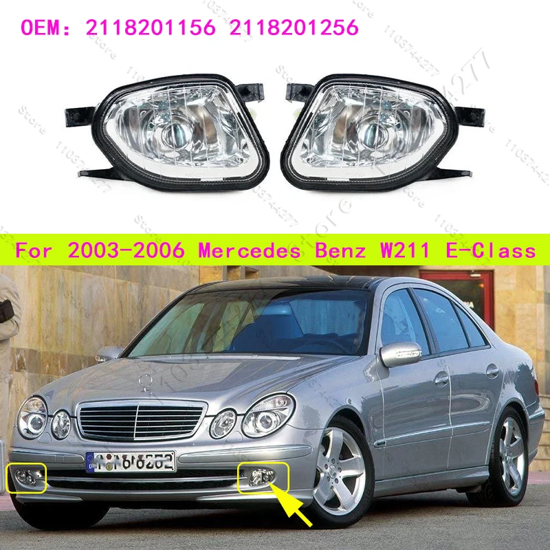 

For 2003-2006 Mercedes-Benz W211 E-Class Front Bumper Fog Lamp Light Housing (Without Bulbs) 2118201156 2118201256
