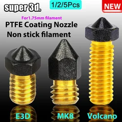 1/2/5 adet MK8/E3D/Volkan Pirinç PTFE Meme Kaplamalı Yapışmaz Filament 0.2/0.3/0.4/0.6/0.8/1.0mm 3D Yazıcı Ender 3 envio gratis