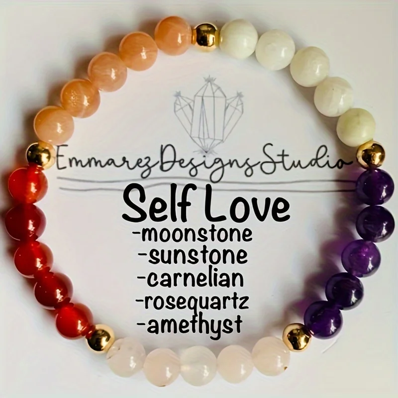 SELF LOVE Healing Energy Crystal Bracelet Self-Acceptance Energy Bracelet Healing Crystal Empowering Body Positivity Jewelry